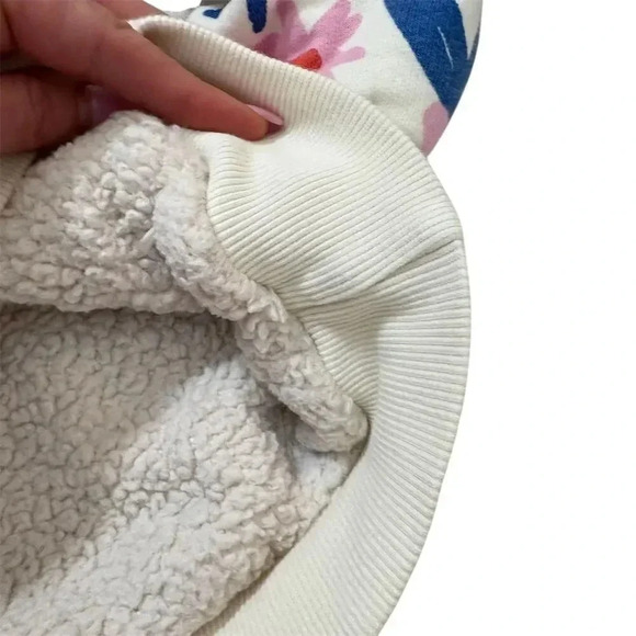 Hanna Andersson Fleece Girls Floral Pullover Sweatshirt Size 10 Reversible - Picture 4 of 7